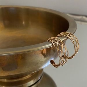 Gold Braided Hoop Earrings